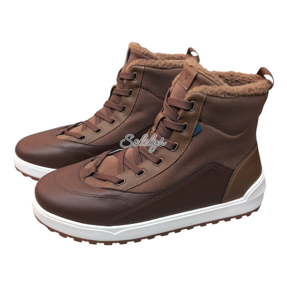 Vessi Alta Mens 13 High Top Waterproof Vegan Leather Dark Teak Tan Brown Boot - Picture 3 of 9